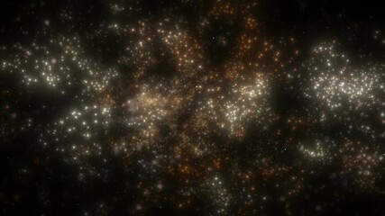 Wall Mural - This is a motion stock graphic showing thousands of glittering golden particles flying towards us.