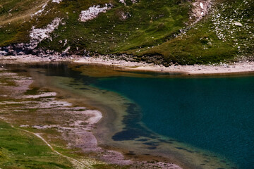 Beautiful blue lake in Gran Paradiso Natural Reservation in Italy