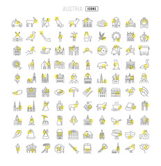 Wall Mural - set of linear icons of austria