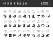 Gastroenterology. Collection of perfectly simple monochrome icons for web design, app, and the most modern projects. Universal pack of classical signs for category Medicine.