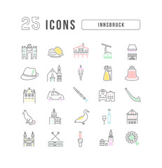 Wall Mural - innsbruck. collection of perfectly thin icons for web design, app, and the most modern projects. the