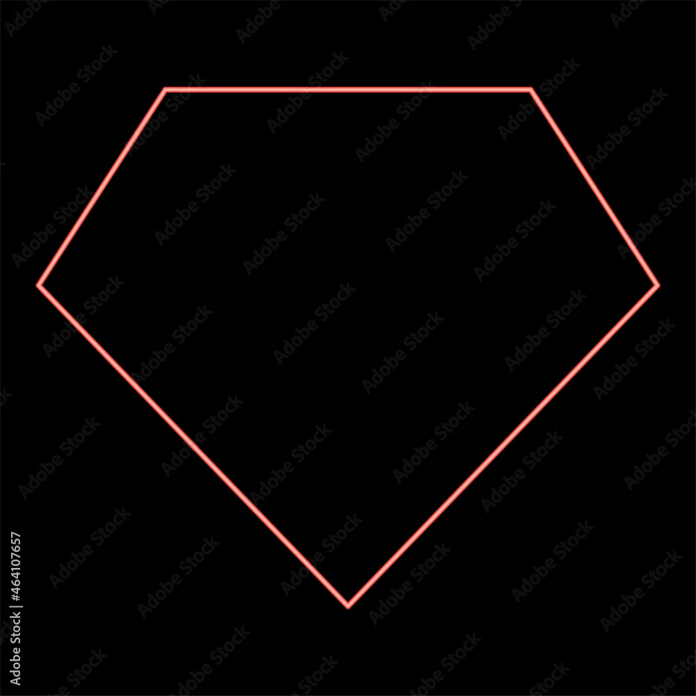 Neon superhero template icon black color in circle red color vector ...