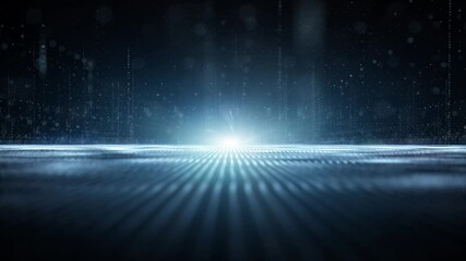 Wall Mural - futuristic cyberspace technology network digital lines moving at speed on a road traveling in cosmos