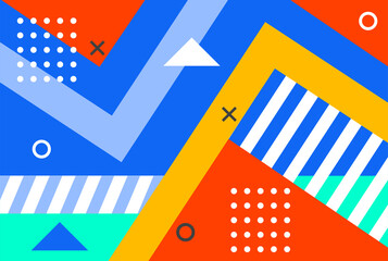 Wall Mural - abstract geometric background. bright poster with wide colorful stripe, triangle and line. multi col