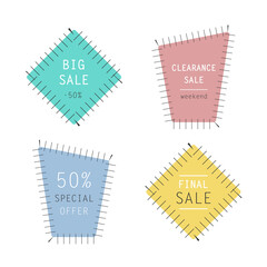 Wall Mural - Different shape of banners set - isolated on white background. Collection of colorful and modern vector design. Trendy illustration