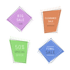 Wall Mural - Different shape of banners set - isolated on white background. Collection of colorful and modern vector design. Trendy illustration