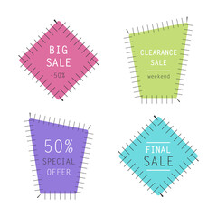 Wall Mural - Different shape of banners set - isolated on white background. Collection of colorful and modern vector design. Trendy illustration