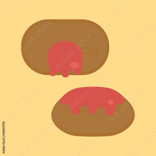 シンプルでかわいいハンバーグのイラスト Breakfast Wall Mural Breakfa 村人
