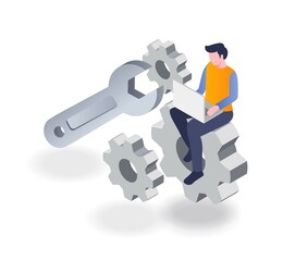 Aufkleber - Settings install maintenance and repair