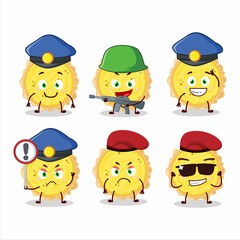 Wall Mural - A dedicated Police officer of cheese tart mascot design style