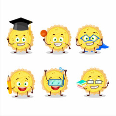 Sticker - School student of cheese tart cartoon character with various expressions