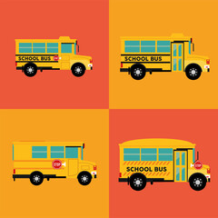 Sticker - school buses four vehicles