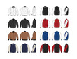 Varsity jacket ( baseball jacket )  template illustration set (front,back and side )