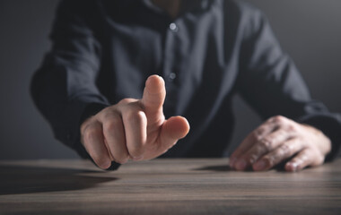 Wall Mural - businessman touching in empty screen.