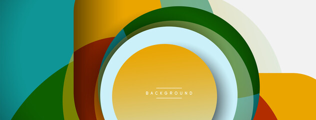 Vector round shapes circles minimal geometric background. Vector illustration for wallpaper banner background or landing page