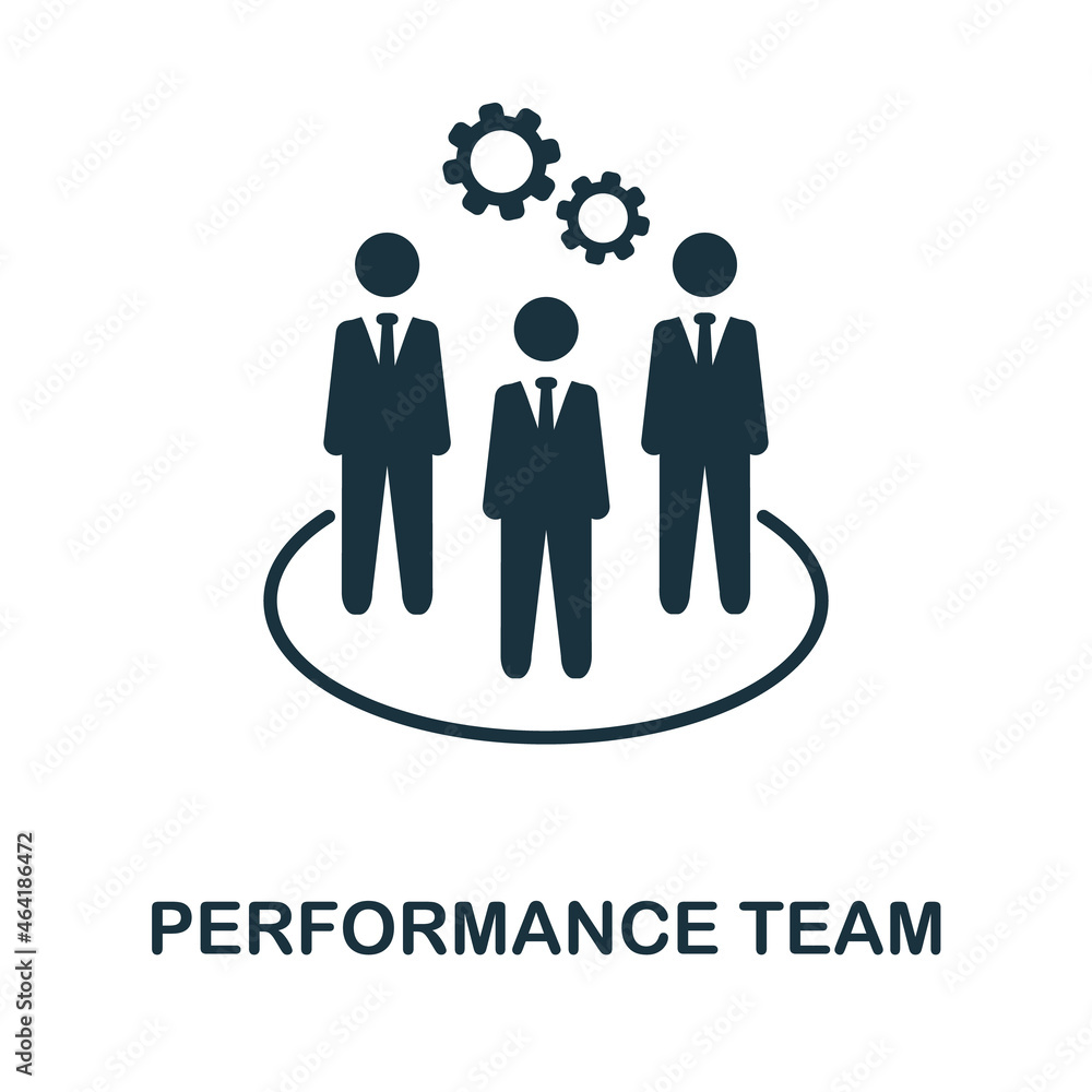 Performance Team icon. Monochrome sign from corporate development ...