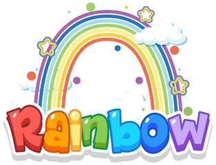 Poster - Rianbow word logo on white background