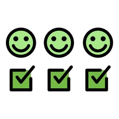 Poster - Positive feedback icon. Outline positive feedback vector icon color flat isolated