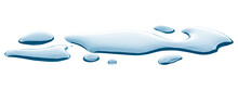 Spill Water Drop On The Floor Isolated With Clipping Path On White Background.