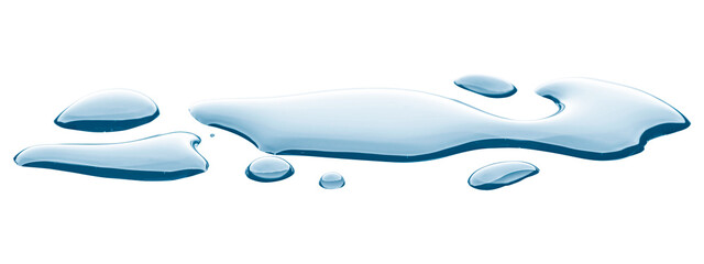 Wall Mural - spill water drop on the floor isolated with clipping path on white background.