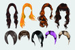 © Phol - Set of woman hair styling vector illustration