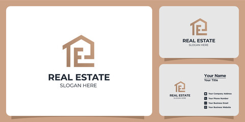 real estate logo and branding business card set