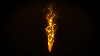 Wall Mural - burning fire fx with particles flames animation/ 4k animation of a fire ball visual effect with flui