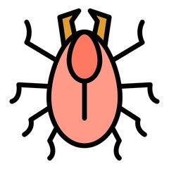 Sticker - Annelid bug icon. Outline annelid bug vector icon color flat isolated