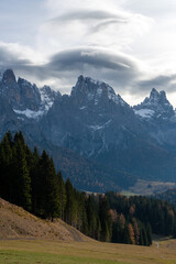 Wall Mural - Fall colored and foliage on dolomites