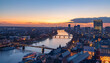 Beautiful view of Frankfurt, and the river Main in Germany during the sunset