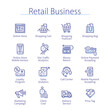 © iconicbestiary - Retail business set icons. Shop sales analytics