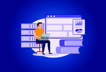 Wall Mural - online big data courses illustration exclusive design inspiration