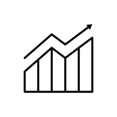 Wall Mural - high traffic site thin line icon. statistics of visitors growth. modern vector illustration.