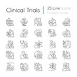© bsd studio - Clinical trials linear icons set. Experimental medicine research. Clinical scientist. New drugs testing. Customizable thin line contour symbols. Isolated vector outline illustrations. Editable stroke