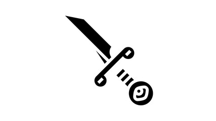 Wall Mural - dagger boho animated glyph icon. dagger boho sign. isolated on white background