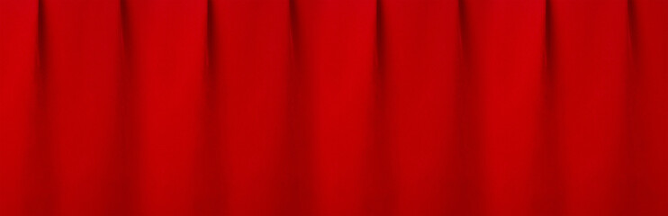 Wall Mural - Deep red velvet curtain with smooth folds as elegance classic cinema background. Banner for design of website, header, cover.