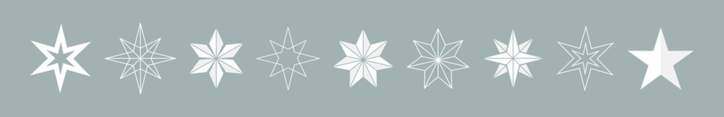 Wall Mural - christmas winter white stars border.