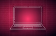 computer laptop Illustration mit roten hintergrund