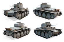 3d-renders Of Tank Pz.38(t) On White Background