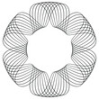 Guilloche Pattern, Round Shape From Spiral Lines, Circle Rosette Pattern, Round Border Frame