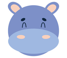 Sticker - cute hippo design