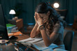 © StockPhotoPro - Depressed stressed woman sitting at desk
