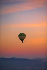  Bright hot air balloons in sky of Cappadocia, Turkey