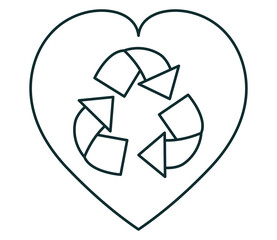 Poster - heart with recycle symbol design