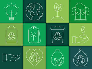 Poster - ecology symbols icon set