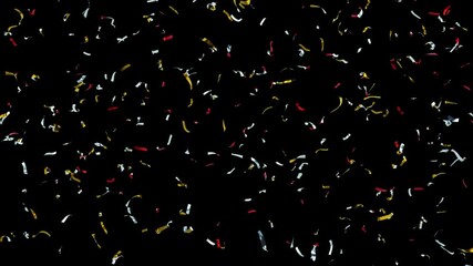 Wall Mural - confetti explosion. golden falling festive particles, stripes. transparency is embedded in video. pr