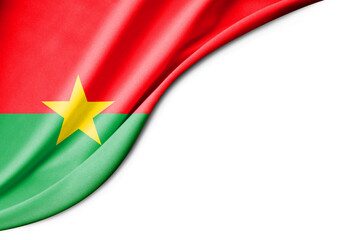 Burkina Faso flag. 3d illustration. with white background space for text.