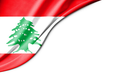 Lebanon flag. 3d illustration. with white background space for text.