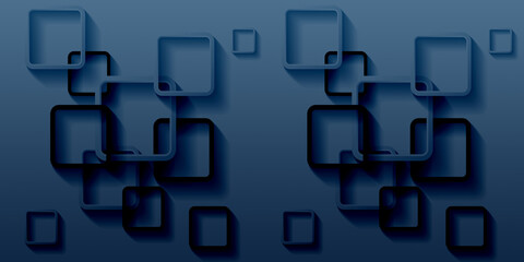 Sticker - 3d rendering squares on blue abstract background