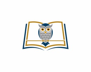 Poster - Owl inside the open book logo